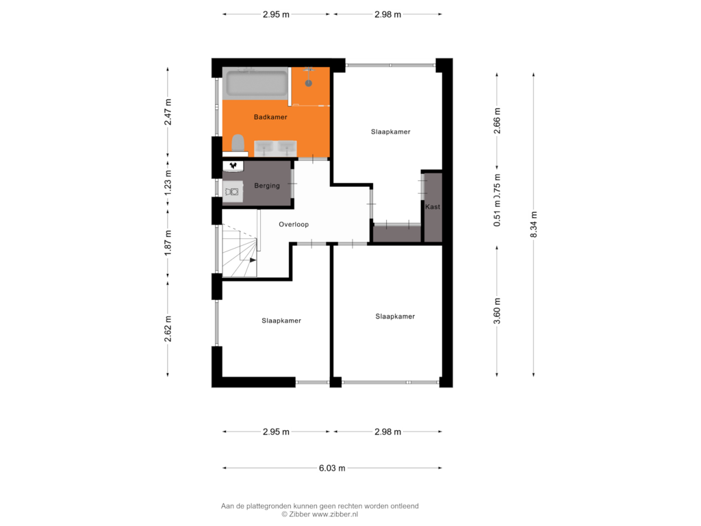 Bekijk plattegrond van Tweede Verdieping van Dorpsstraat 19