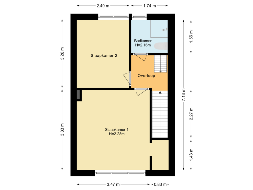 Bekijk plattegrond van Eerste verdieping van Pieter Latensteinstraat 72