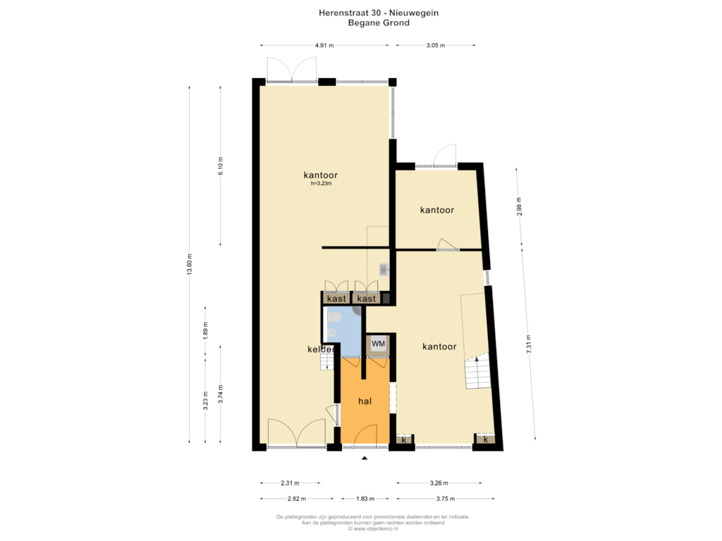 Bekijk plattegrond van BEGANE GROND van Herenstraat 30