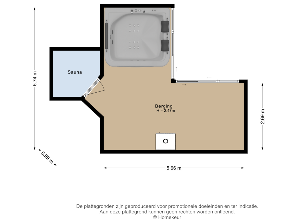 Bekijk plattegrond van Berging van Mansfeldstraat 29