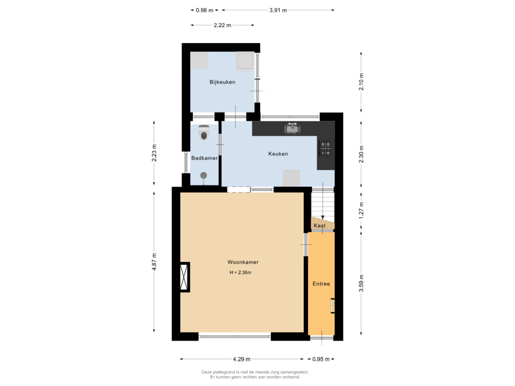 Bekijk plattegrond van Begane grond van Zuiddijk 51