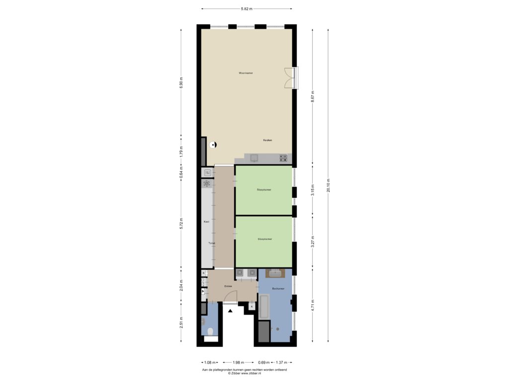 Bekijk plattegrond van Appartement van Buiten Bantammerstraat 17