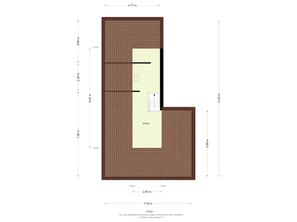 Bekijk plattegrond van Zolder van Van Weedtstraat 7