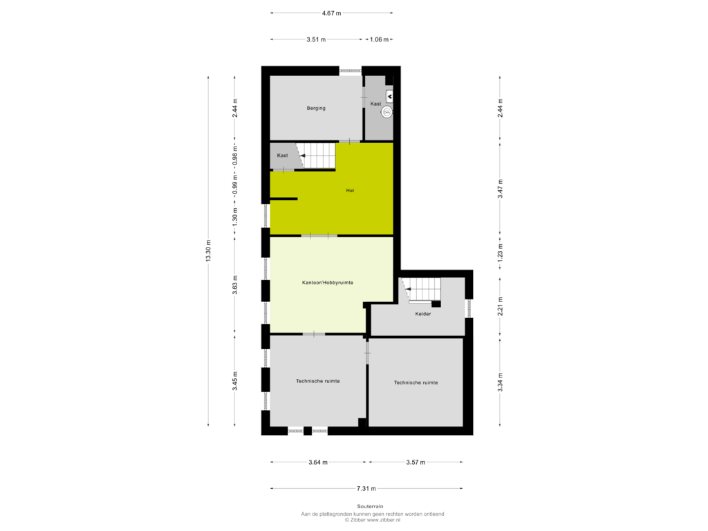 Bekijk plattegrond van Souterrain van Van Weedtstraat 7