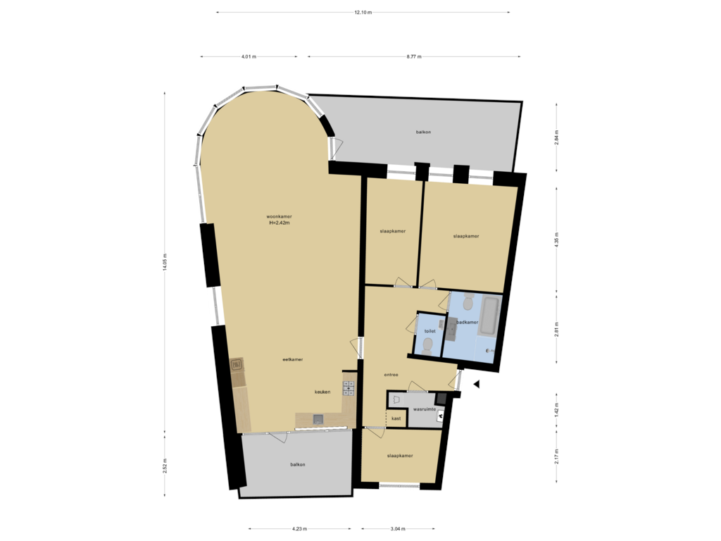 View floorplan of Appartement of Casparuslaan 2