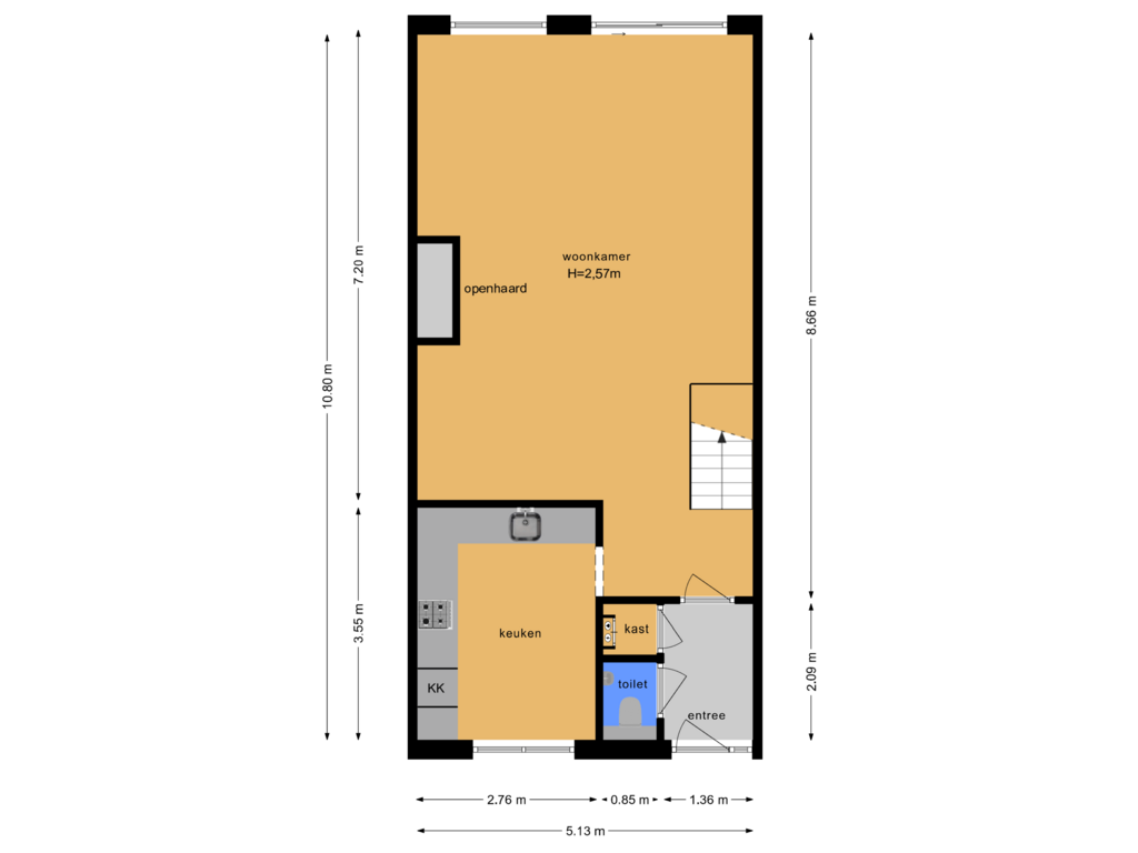 Bekijk plattegrond van Begane grond van Van Gelderlaan 6