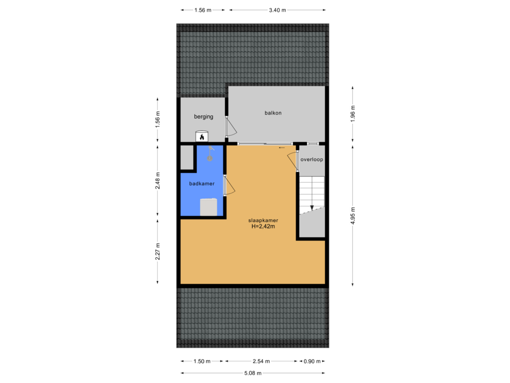 Bekijk plattegrond van Tweede verdieping van Van Gelderlaan 6