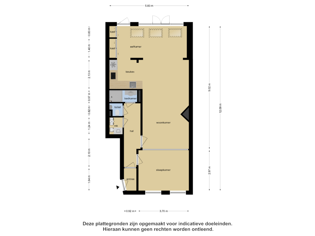 View floorplan of Appartement of Bartholomeus Diazstraat 52-H