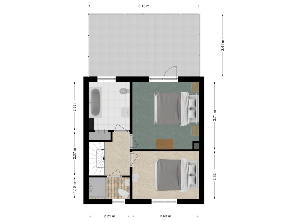 Bekijk plattegrond van Eerste Verdieping van Reigerstraat 14