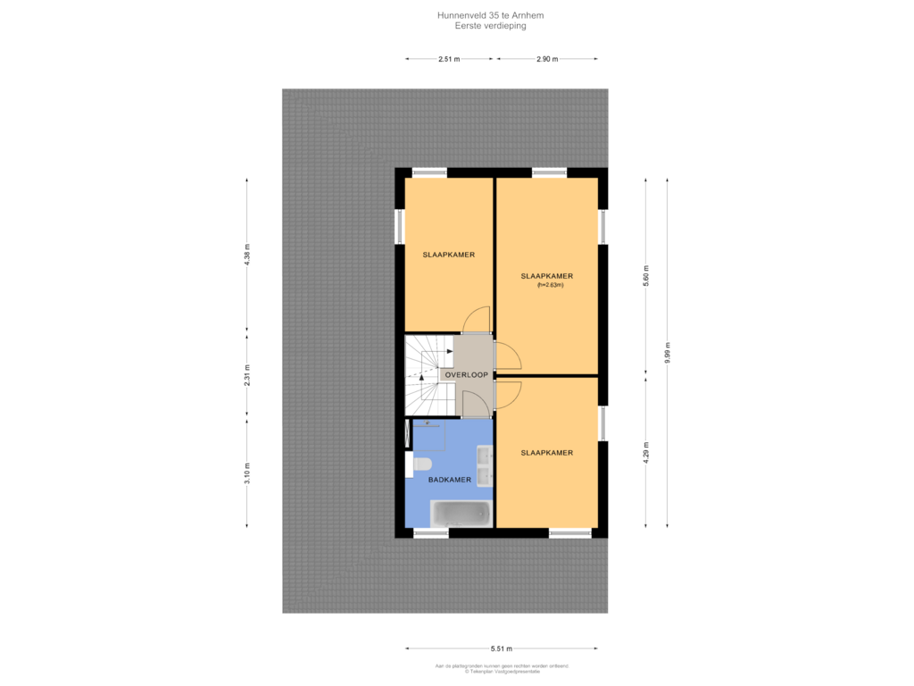 View floorplan of Eerste verdieping of Hunnenveld 35