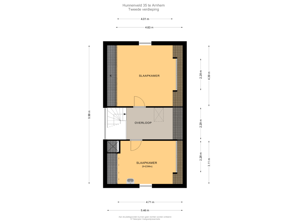 View floorplan of Tweede verdieping of Hunnenveld 35