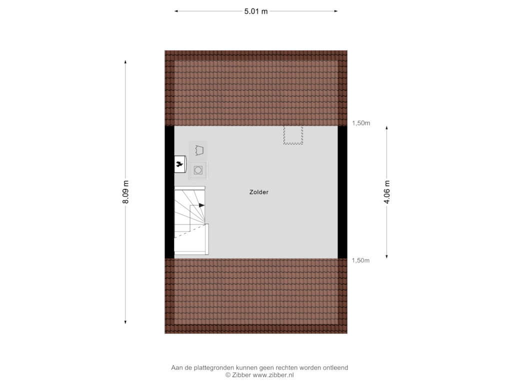 View floorplan of Zolder of de Haare 65