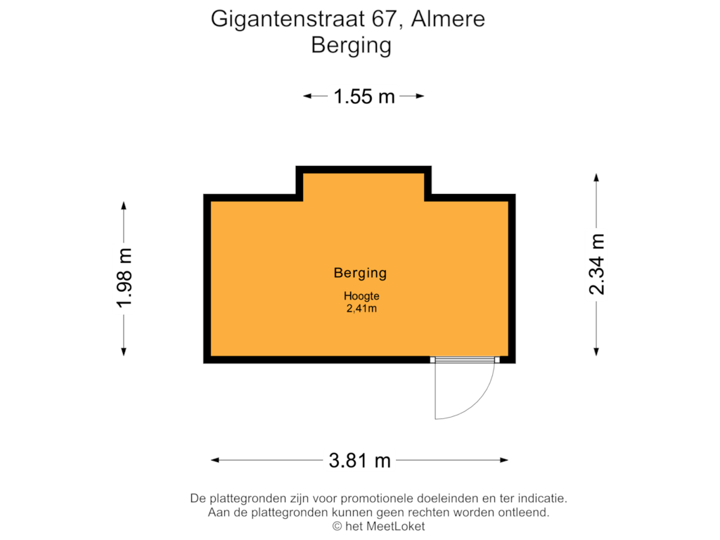 View floorplan of Berging of Gigantenstraat 67