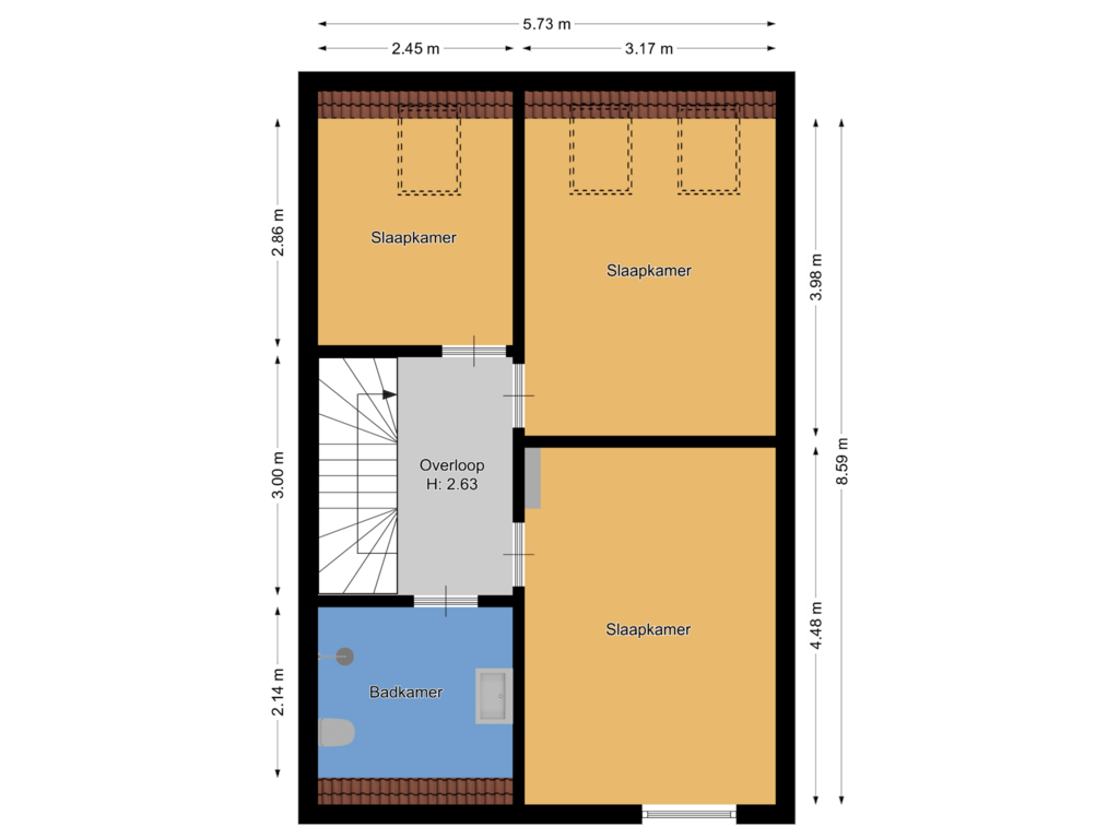 Bekijk plattegrond van Eerste verdieping van Van Wegenplantsoen 16