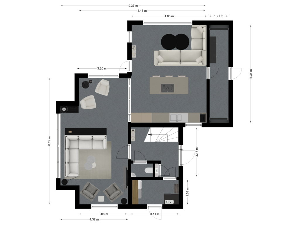 View floorplan of Begane grond of Vogelmient 41