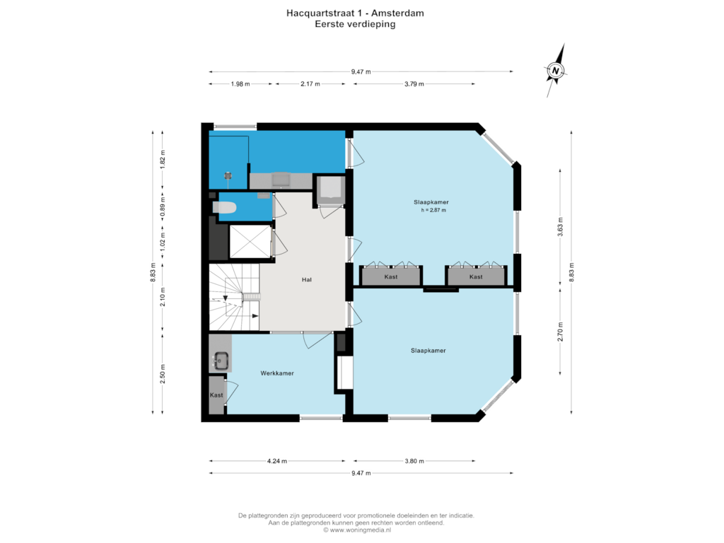 Bekijk plattegrond van Eerste verdieping van Hacquartstraat 1