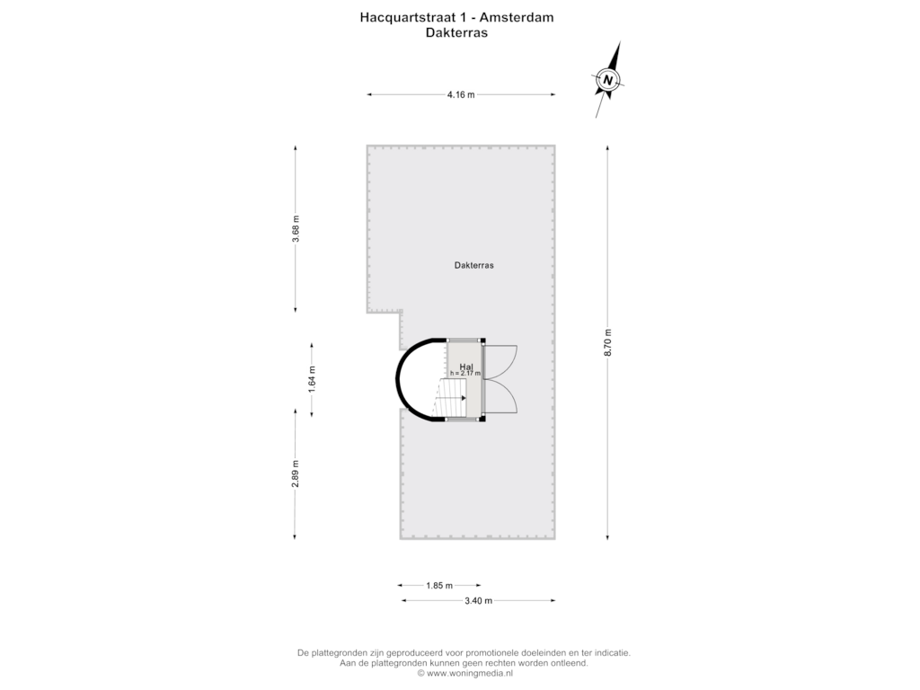 Bekijk plattegrond van Dakterras van Hacquartstraat 1