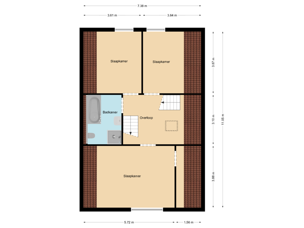 Bekijk plattegrond van Floor 3 van Menkemaborg 55