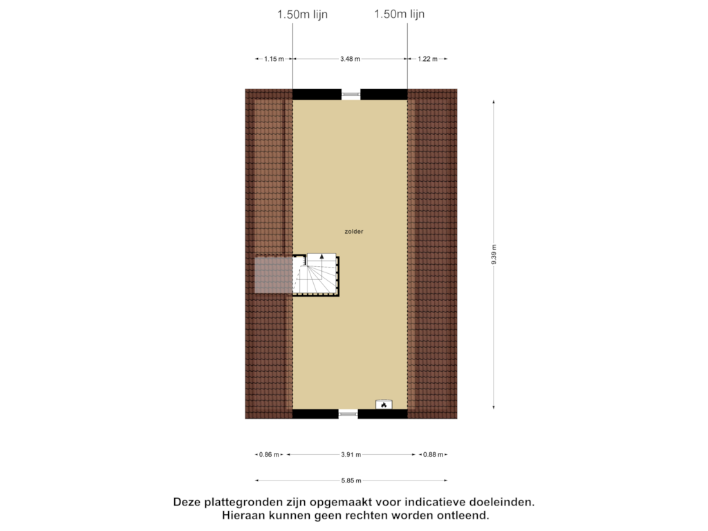 View floorplan of Zolder of Westakker 16