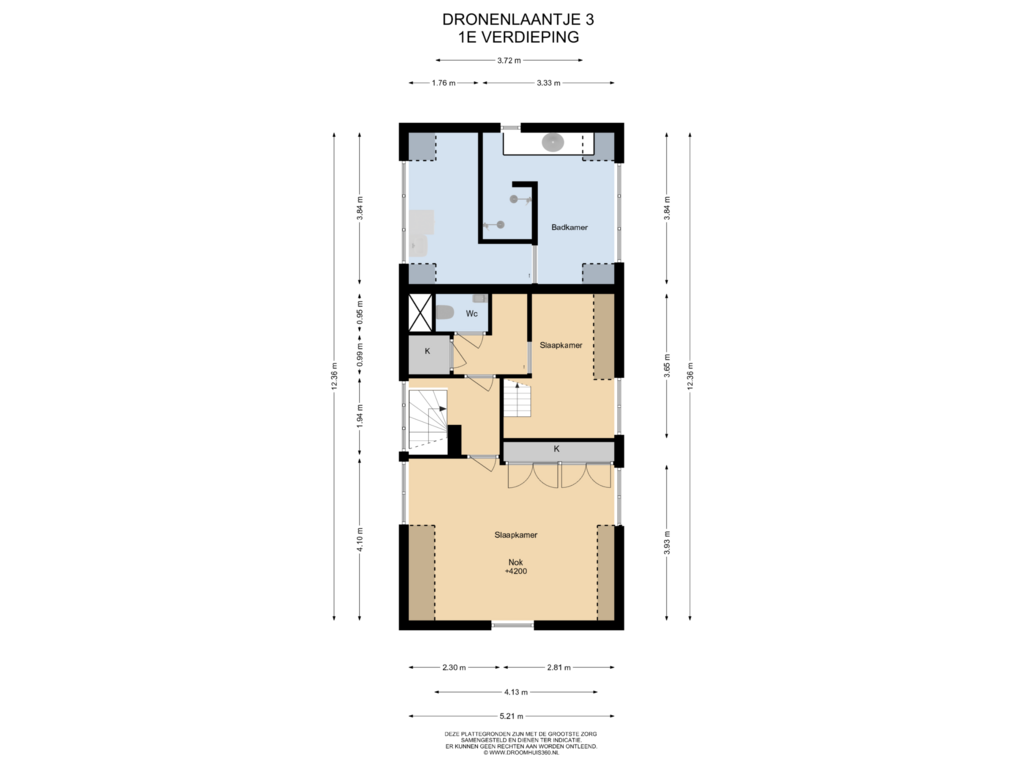 View floorplan of 1E Verdieping of Dronenlaantje 3