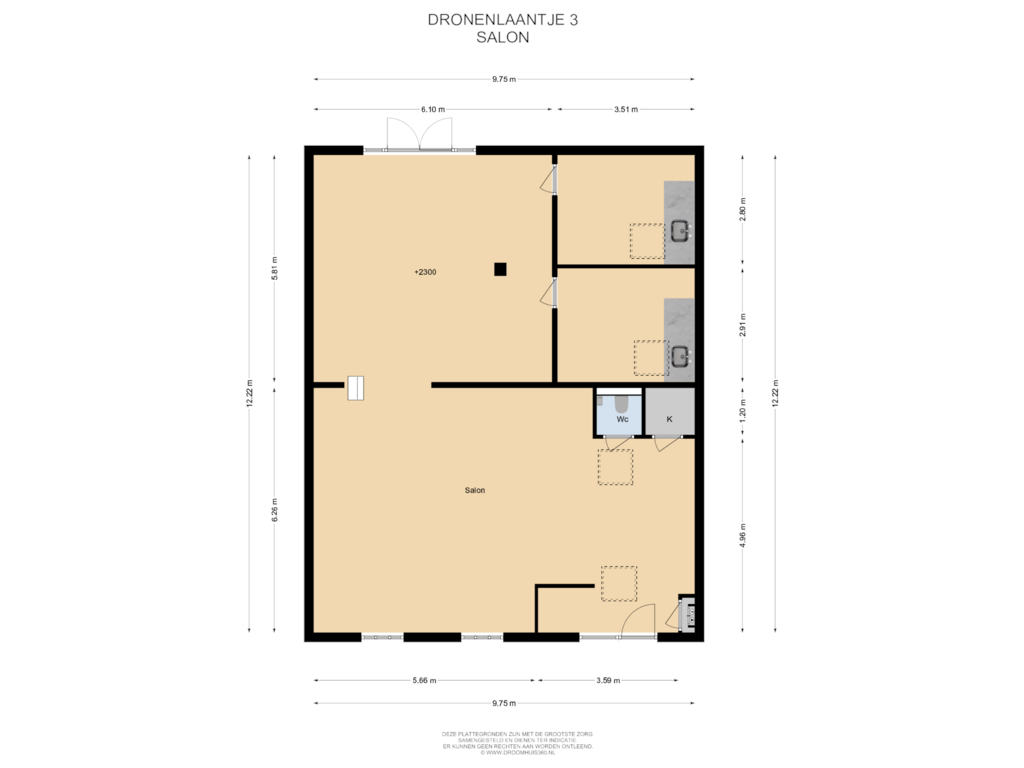 View floorplan of Salon of Dronenlaantje 3