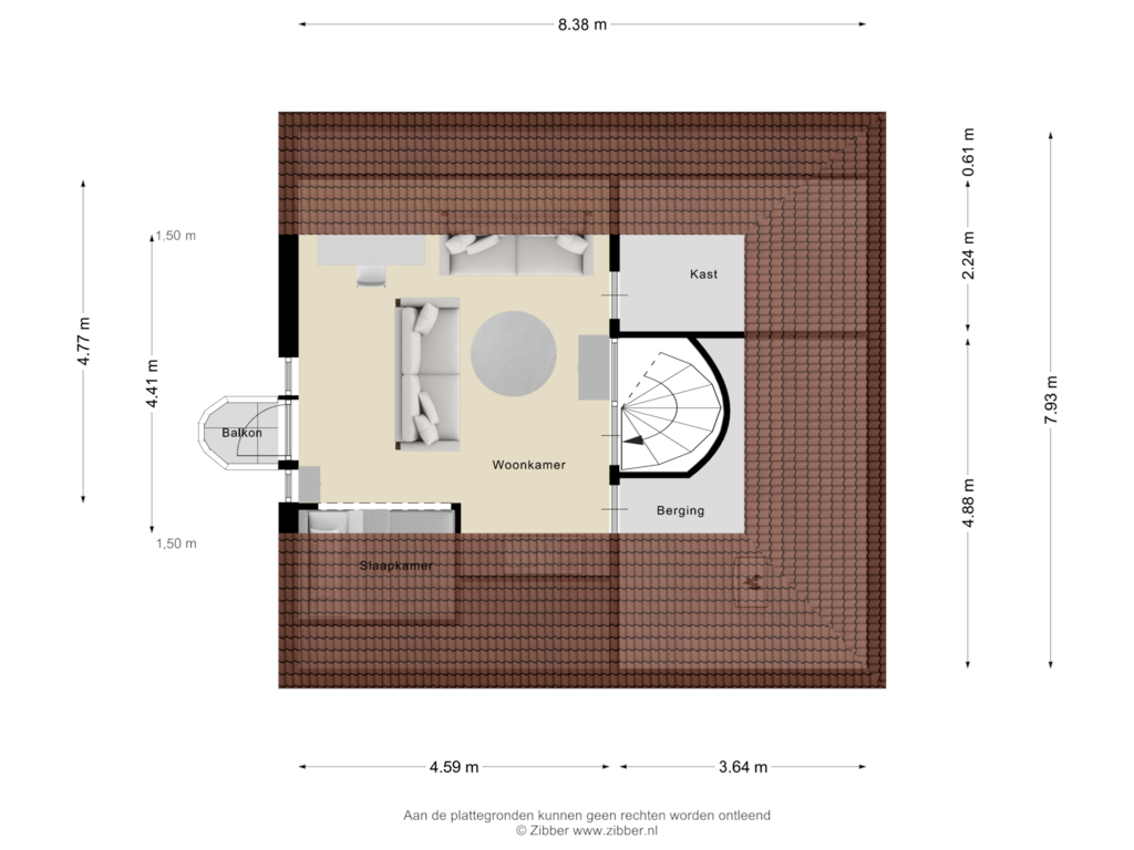 Bekijk plattegrond van Tweede verdieping van Kleinhoekje 1