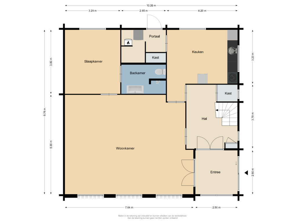 Bekijk plattegrond van Begane grond van Molenwal 11