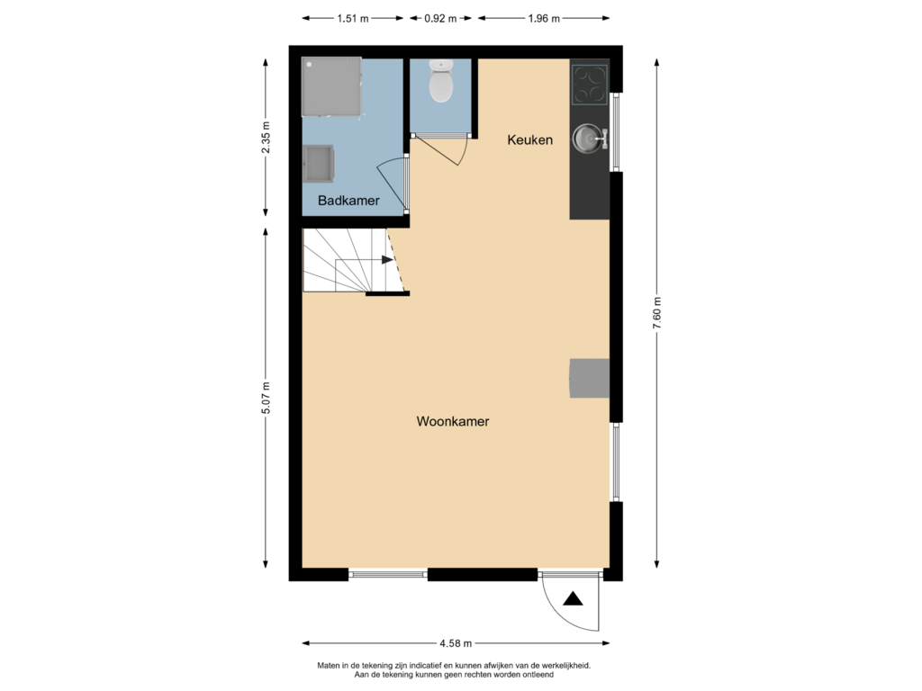 Bekijk plattegrond van Begane grond gastenverblijf van Molenwal 11