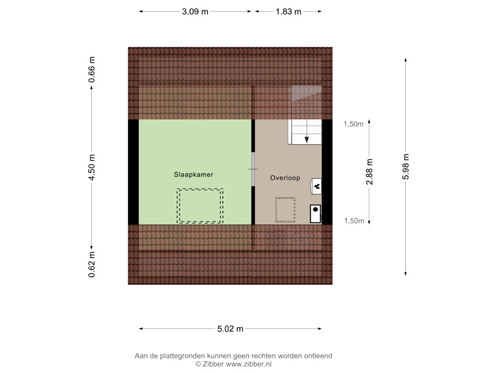 View floorplan of Tweede Verdieping of Knoopshöfte 8