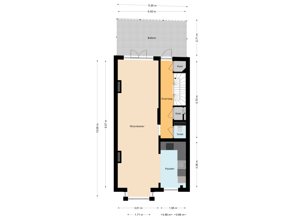 View floorplan of Eerste Woonlaag of Herenpad 12-A