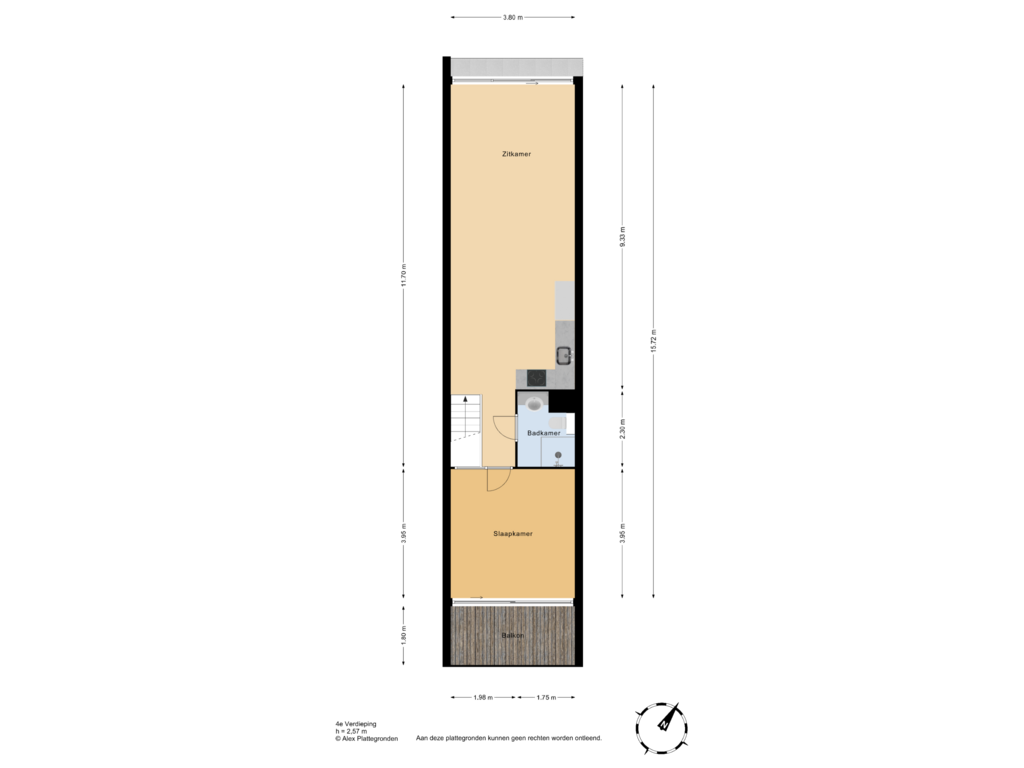 Bekijk plattegrond van 4e Verdieping van Rederserf 34