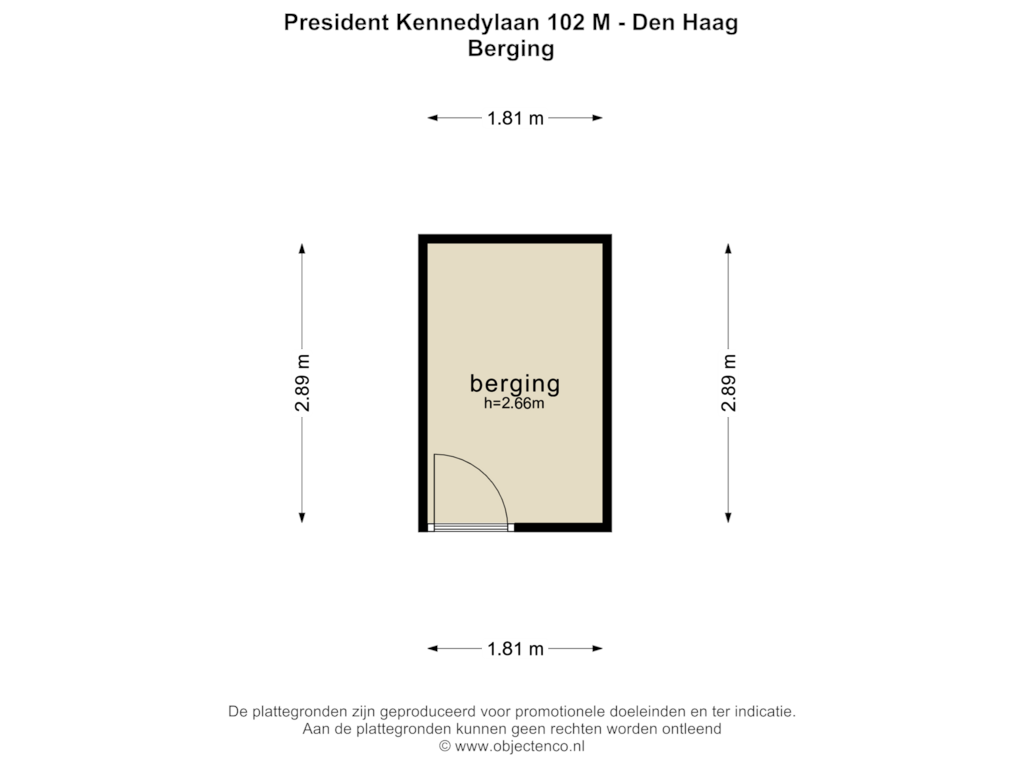 Bekijk plattegrond van BERGING van President Kennedylaan 102-M