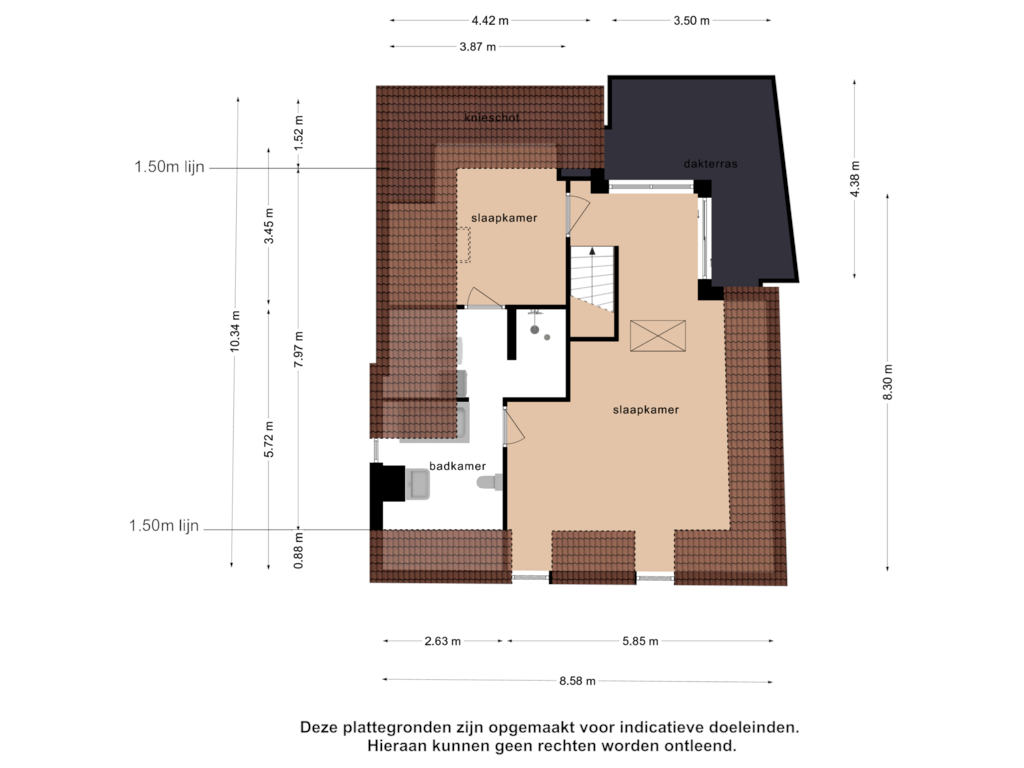 Bekijk plattegrond van 2e verdieping van Prinsen Bolwerk 70-RD