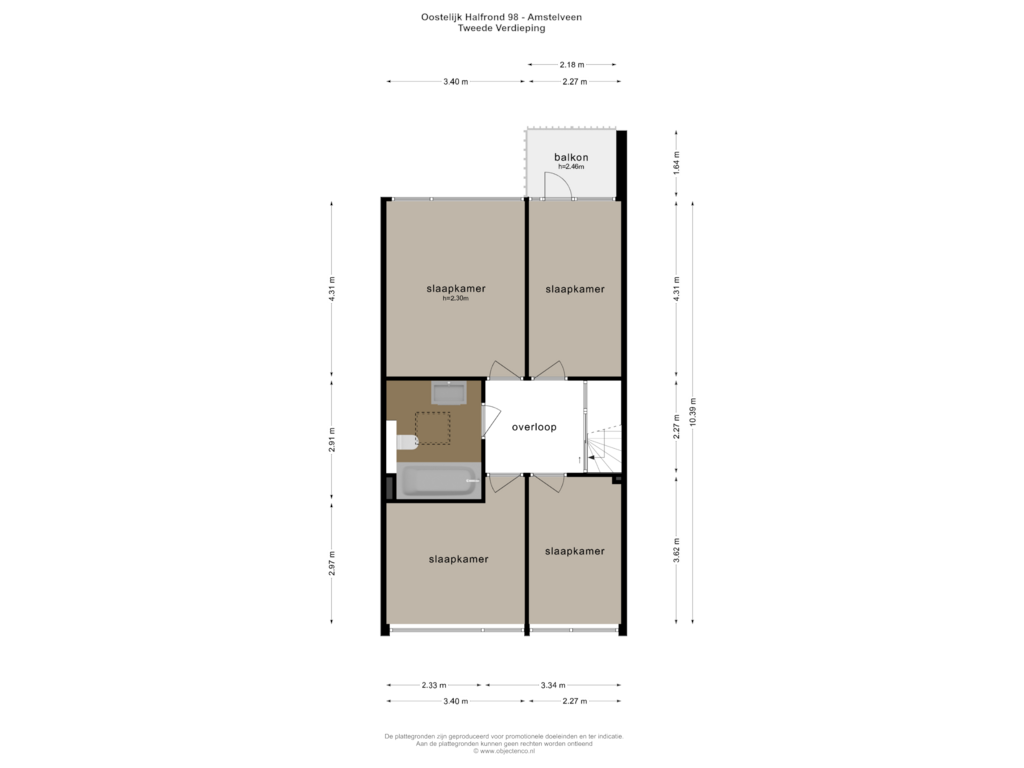 Bekijk plattegrond van TWEEDE VERDIEPING van Oostelijk Halfrond 98