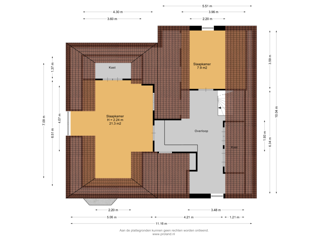 View floorplan of 1e Verdieping of Bûtenwei 18