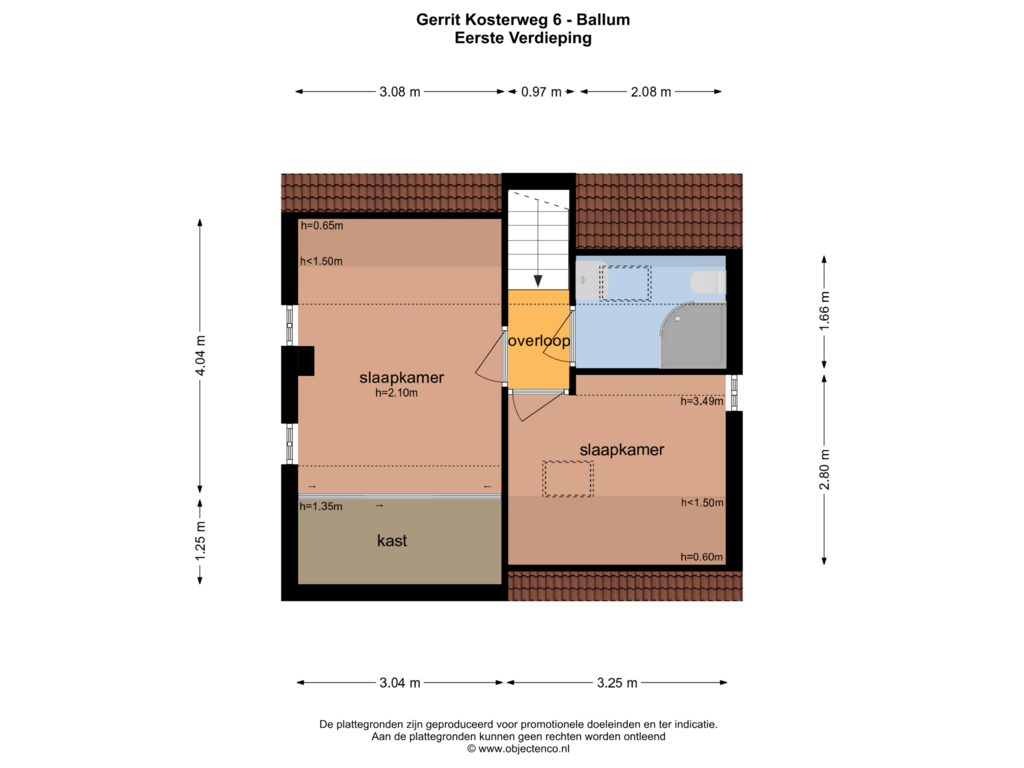 Bekijk plattegrond van EERSTE VERDIEPING van Gerrit Kosterweg 6