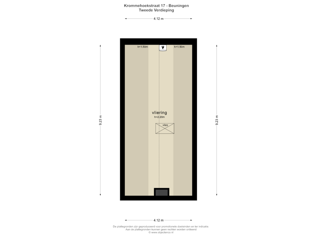 Bekijk plattegrond van Tweede Verdieping van Krommehoekstraat 17