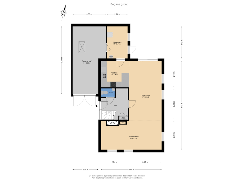 View floorplan of Begane grond of Triangel 87