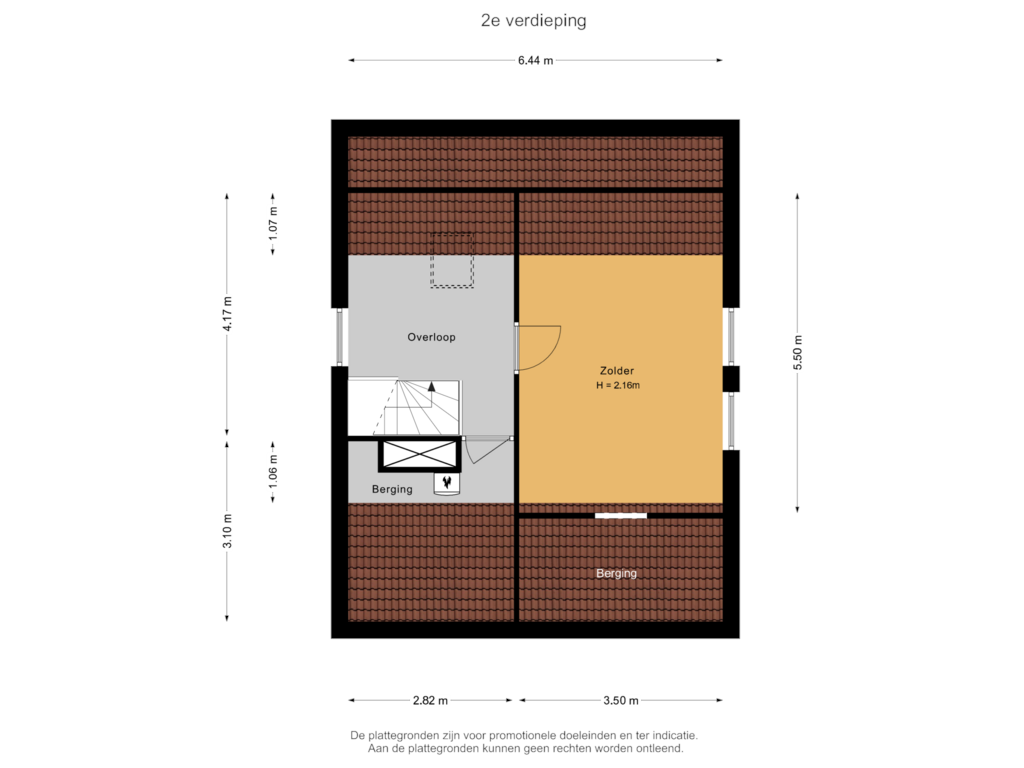 View floorplan of 2e verdieping of Triangel 87