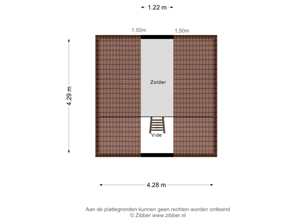 Bekijk plattegrond van Berging Zolder van Zomerstraat 5