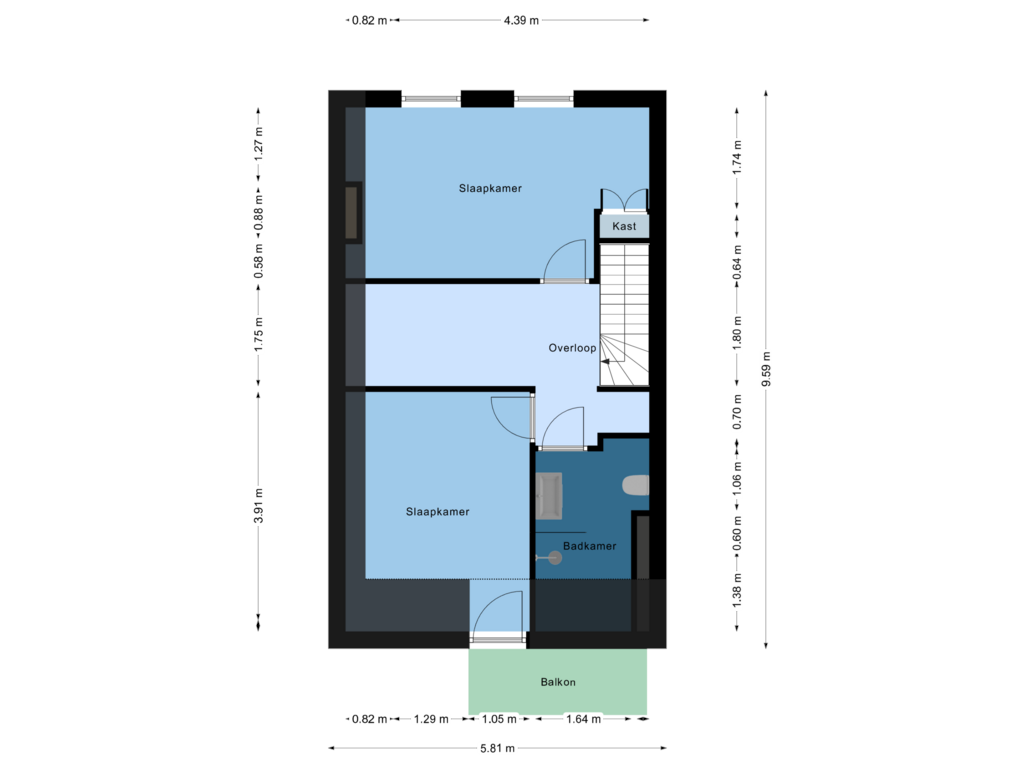 View floorplan of V2 of Groenesteinstraat 42