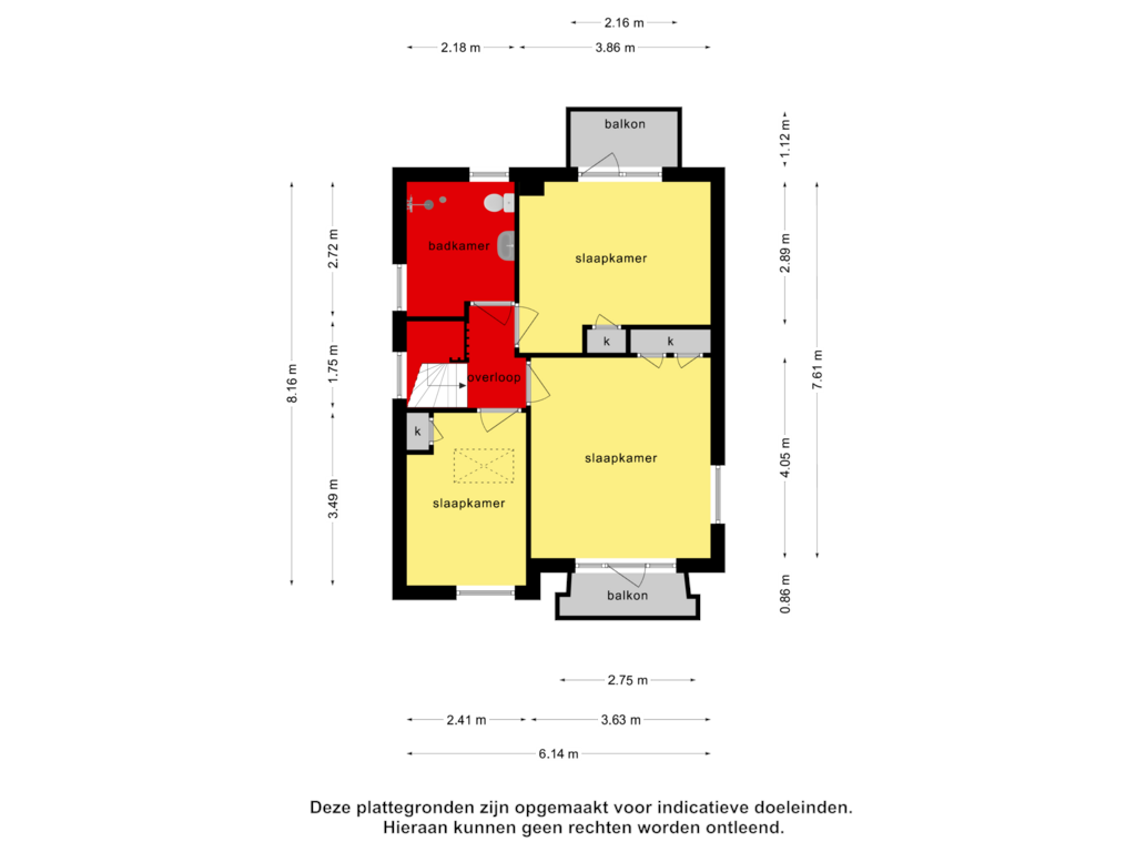 Bekijk plattegrond van 1e verdieping van Thijstraat 23