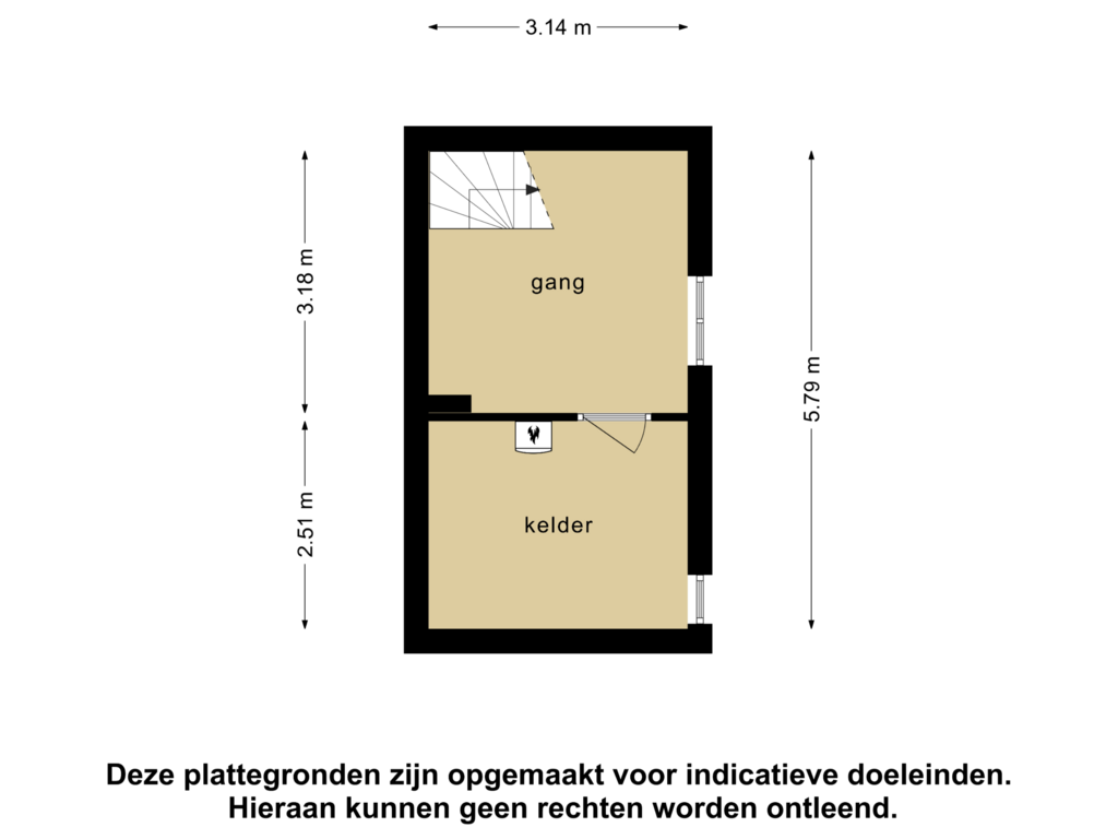 View floorplan of Souterrain of Oude Tempellaan 6