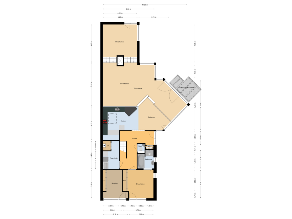 View floorplan of Begane grond of Kwartaalstraat 57