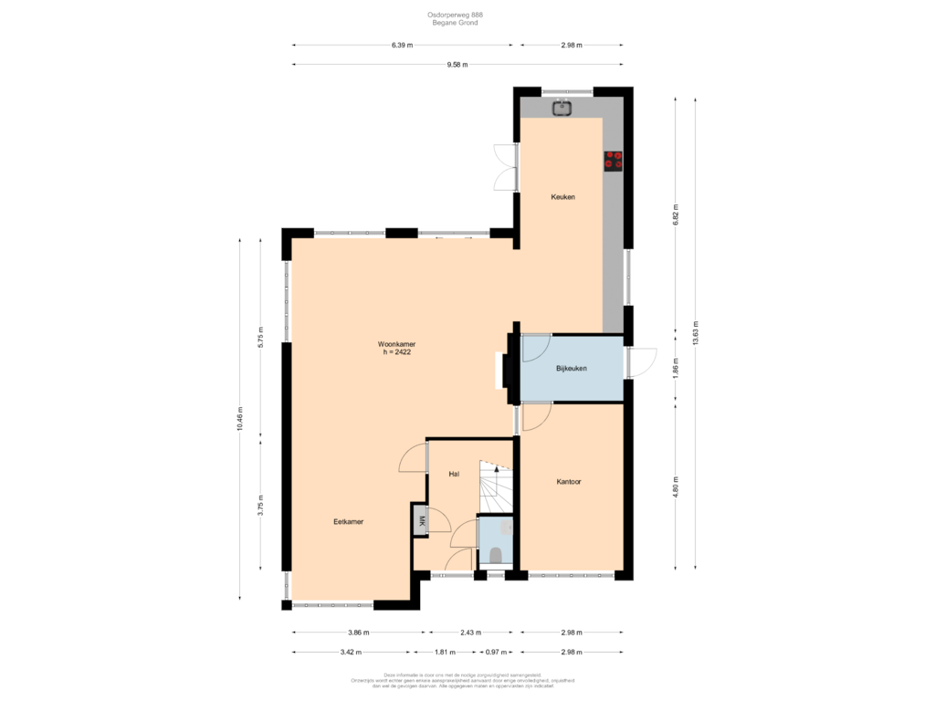 Bekijk plattegrond van Begane Grond van Osdorperweg 888