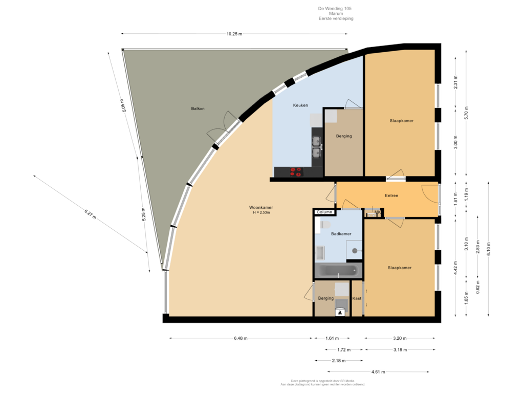 Bekijk plattegrond van Eerste verdieping van De Wending 105