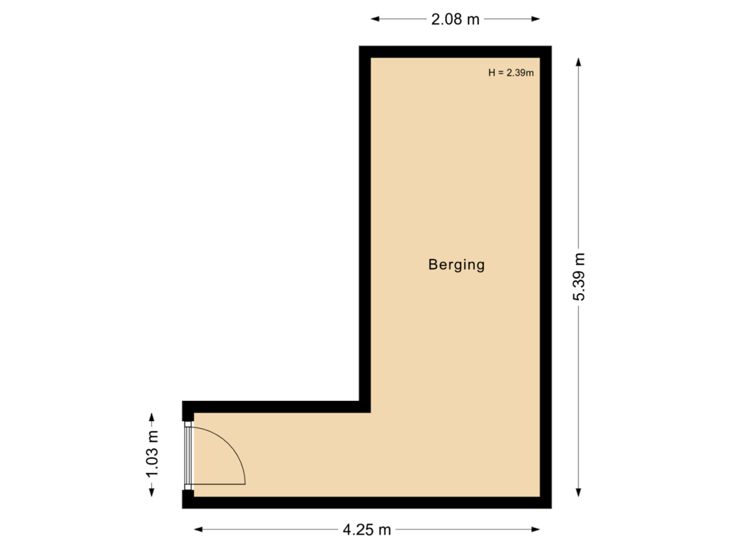 Bekijk plattegrond van Berging van De Wending 105