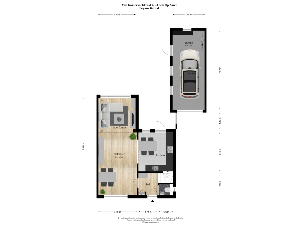 Bekijk plattegrond van Begane Grond van van Immerseelstraat 14