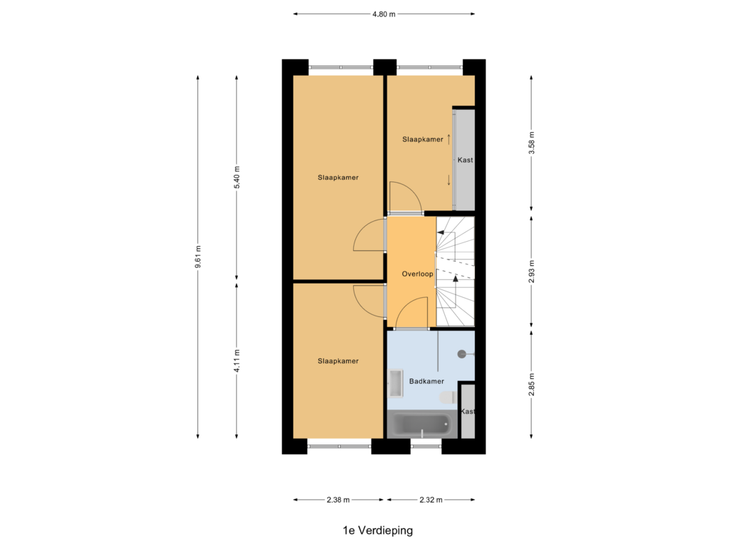 View floorplan of 1e Verdieping of Duinrel 26