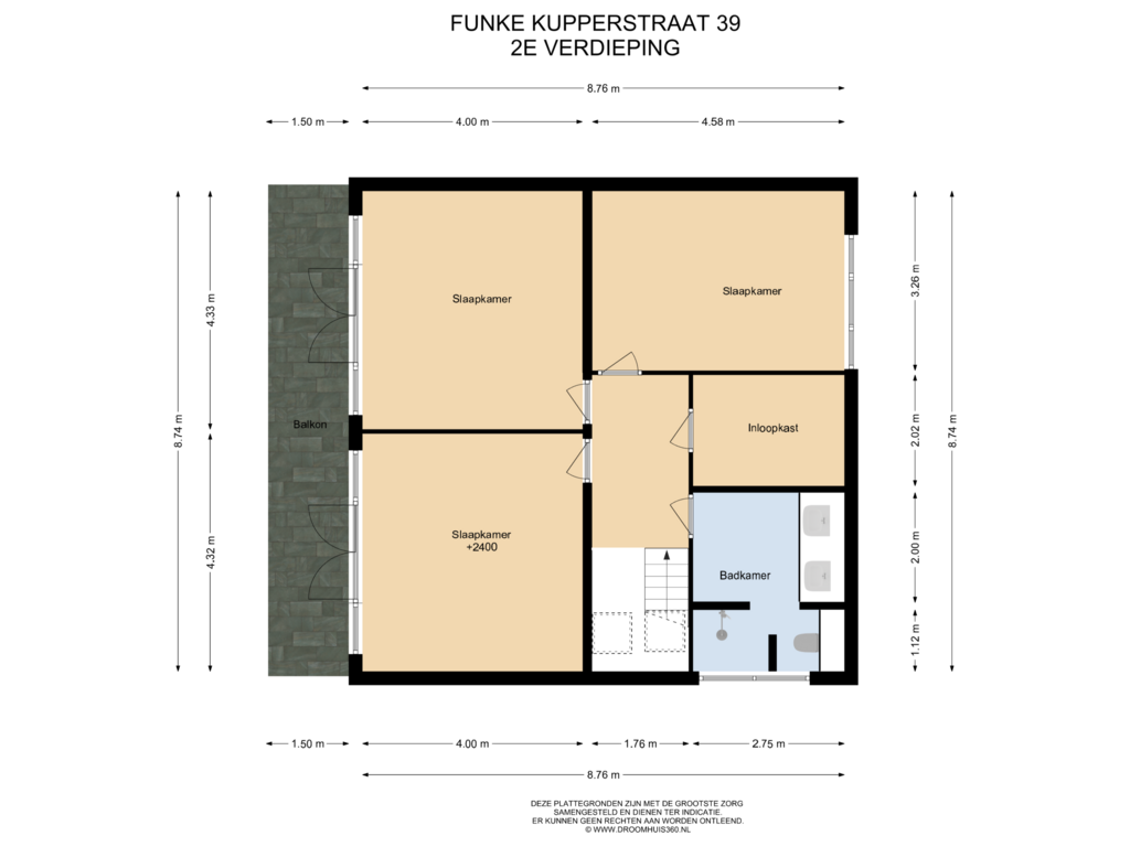 Bekijk plattegrond van 2E Verdieping van Funke Küpperstraat 39